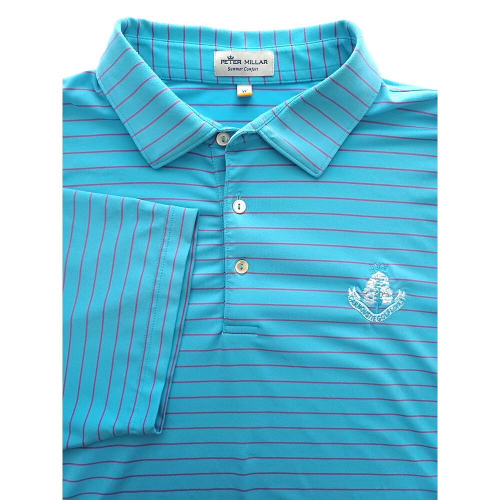 Peter Millar Summer Comfort Polo Shirt XL Carnoustie Golf Links Scotland Logo
